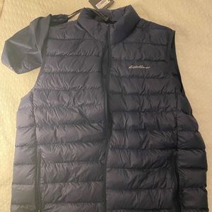 Navy blue Eddie Bauer down vest NWT